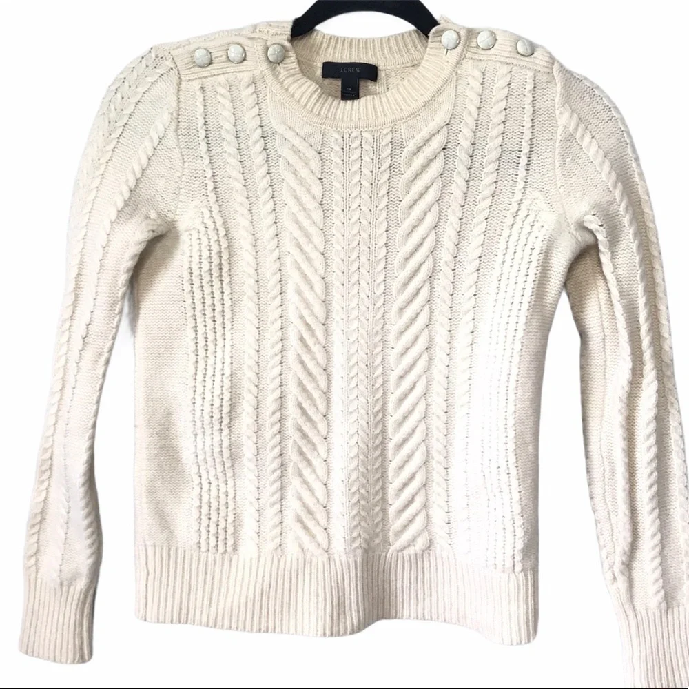 J Crew Perfect Wool Cable Knit Sweater XS